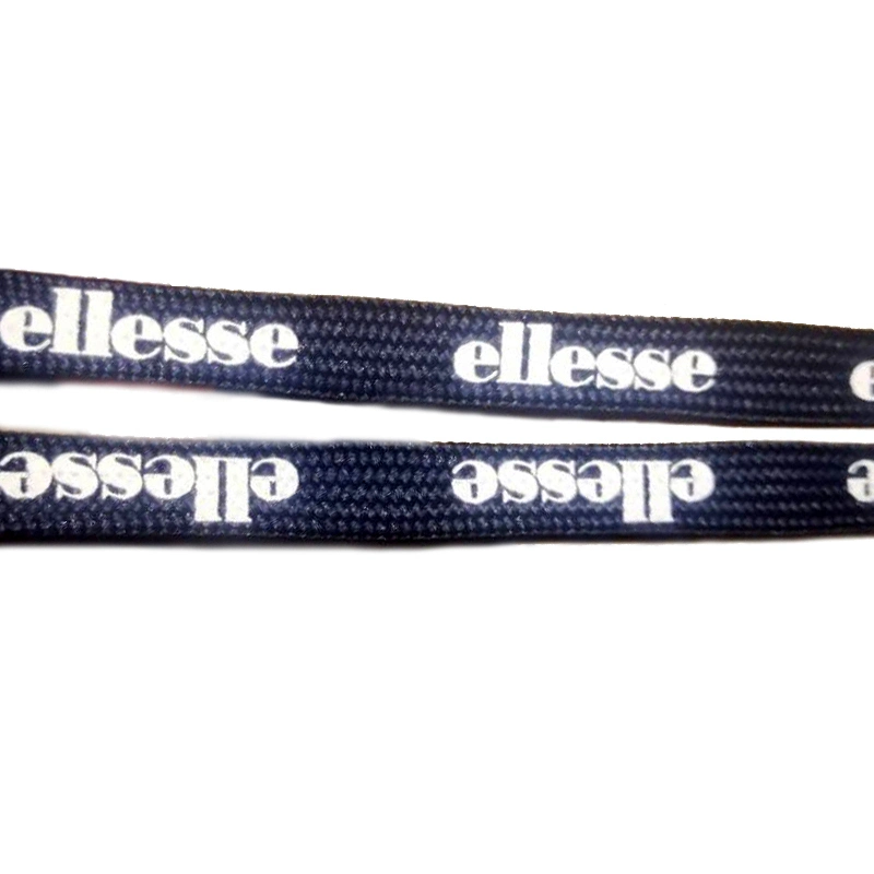 Fashion Design Polyester Flat Shoelace Printed Hoodie String Rope with Custom Logo for Garment