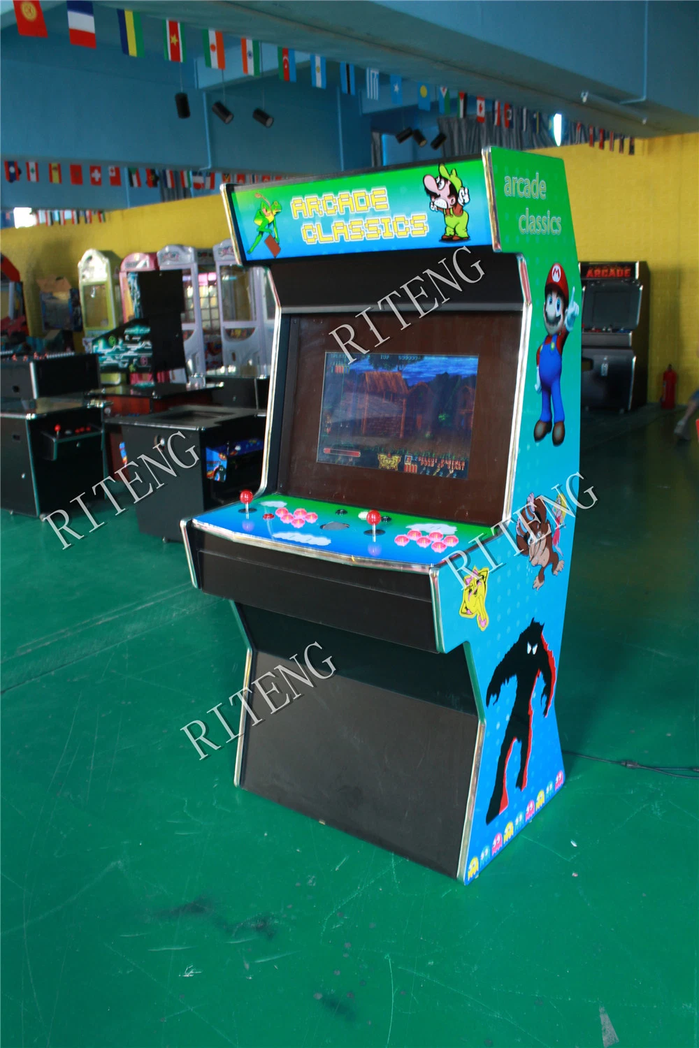 Old Video Game Arcade Joystick Arcade Game Machine with Space Invader Game