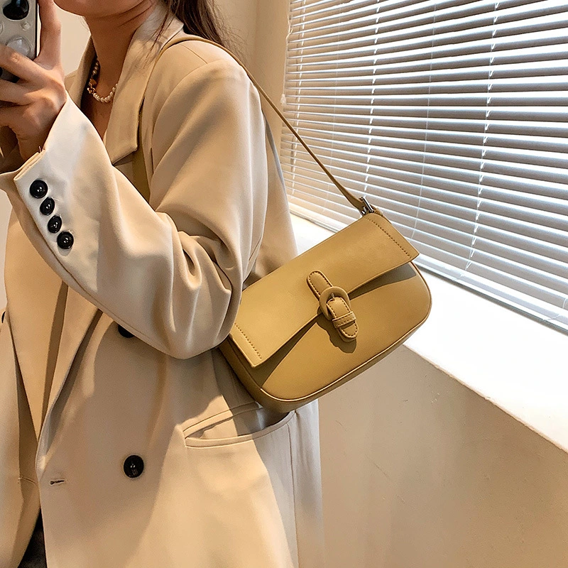 New Arrival Factory Lady PU Smooth Leather Shoulder Message Bag Famously Ladies Mini Small Crossbody Saddle Bags Match Fashionable OEM ODM Women Girls Hand Bag