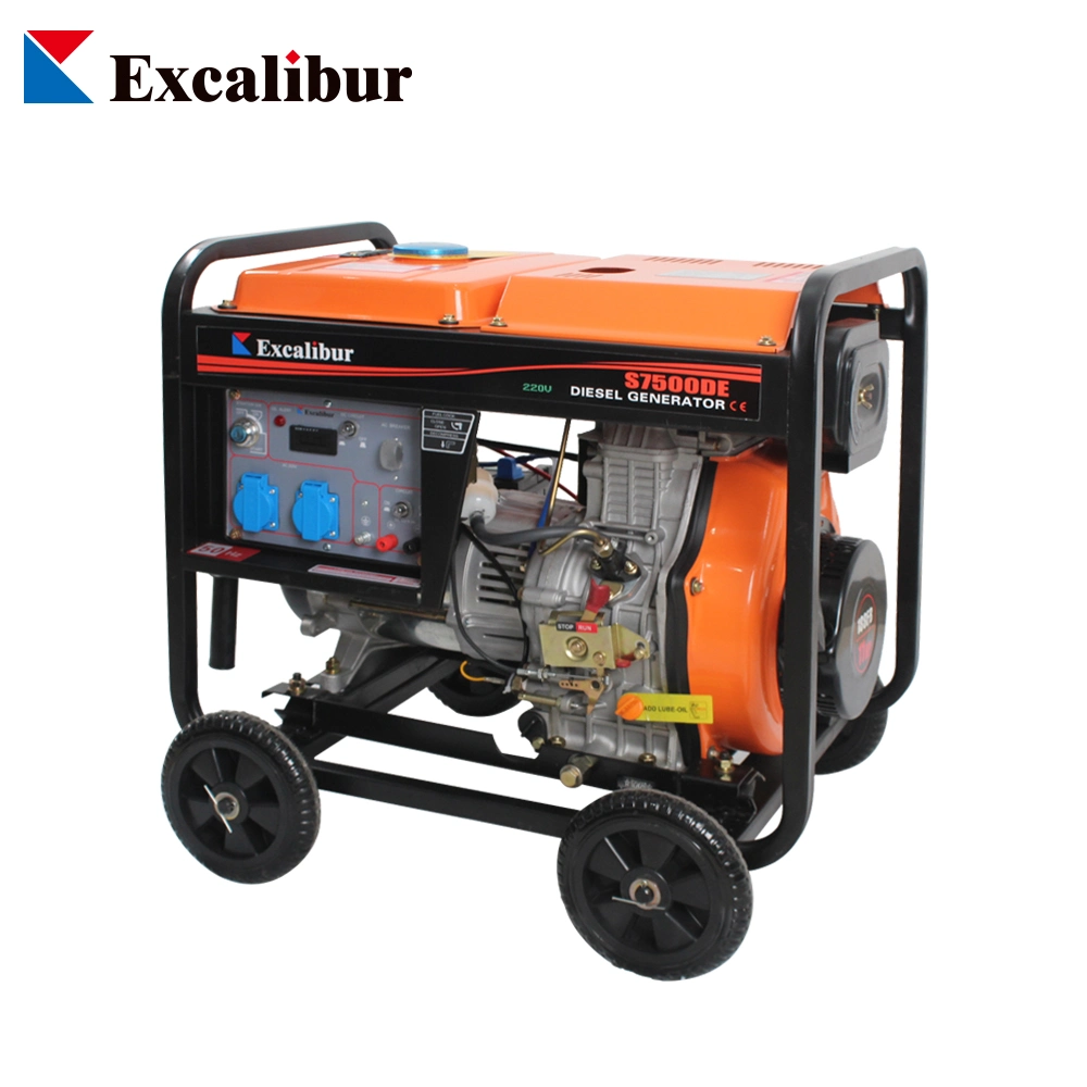 Air-Cooled Diesel Engine Power Generator Set with 8 Inch Wheels