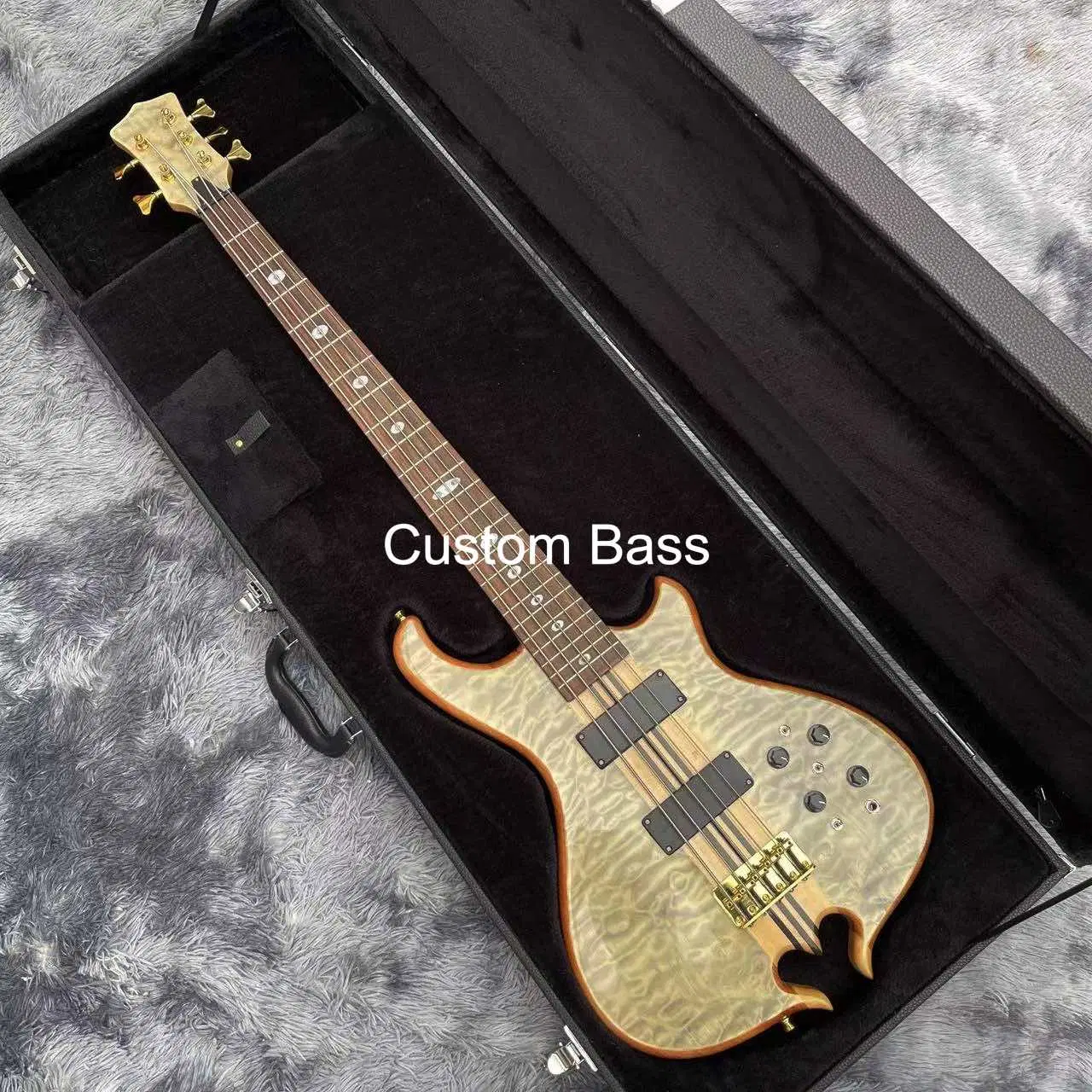 Custom 5 Strings Bass, Electric Guitar, Acoustic Guitar, Solid Wood Guitar