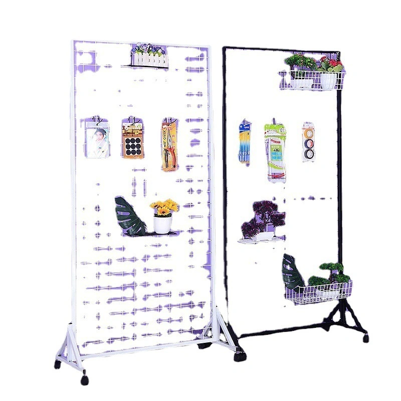 Supermarket Shelf Grid Display Stand Double Sided Floor Type