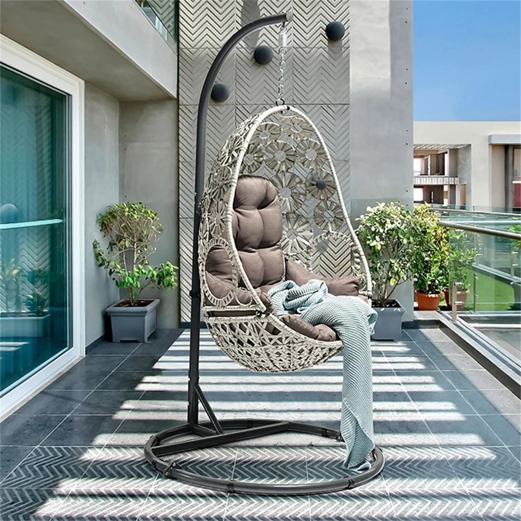 Modern Garden Egg Shaped Chair Standing Egg Swing Chair Rattan Furniture Outdoor