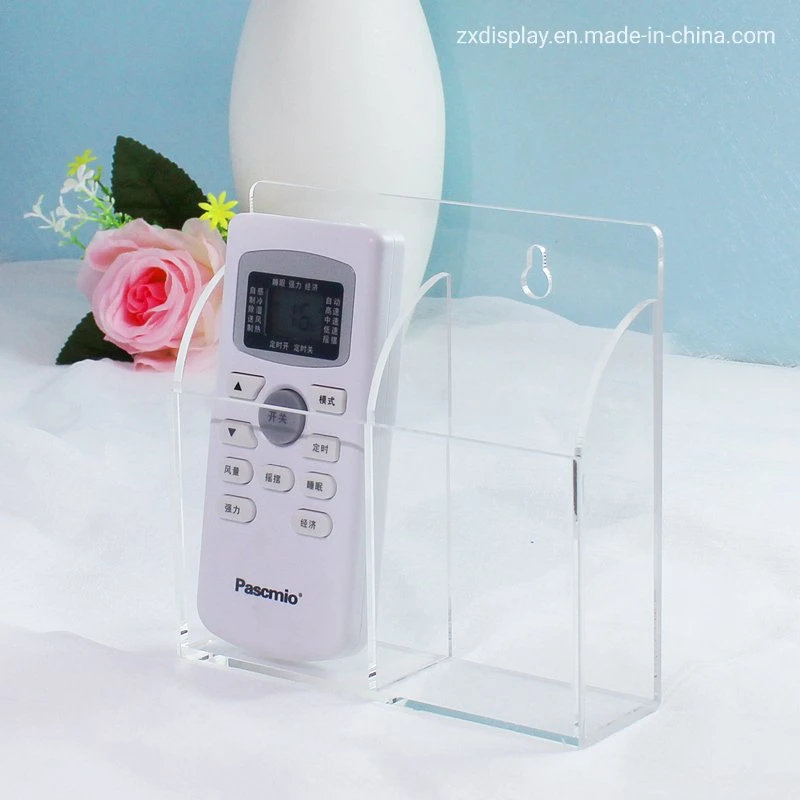 Wall Mounted Plexiglass Mobile Phone Remote Control Holder Storage Box