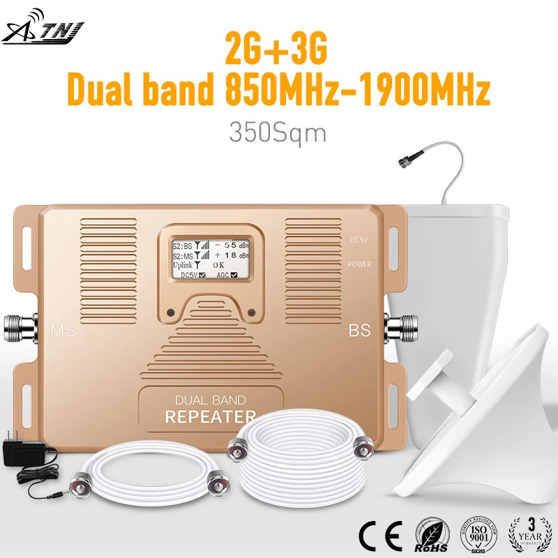850/1900MHz 2g 3G Dual Band Mobile Signal Repeater Booster Repetidor De Seal cellular 3G Y 2g