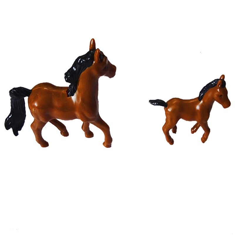 Children Plastic Horse Play Set Big and Small Horse Toy with Radish