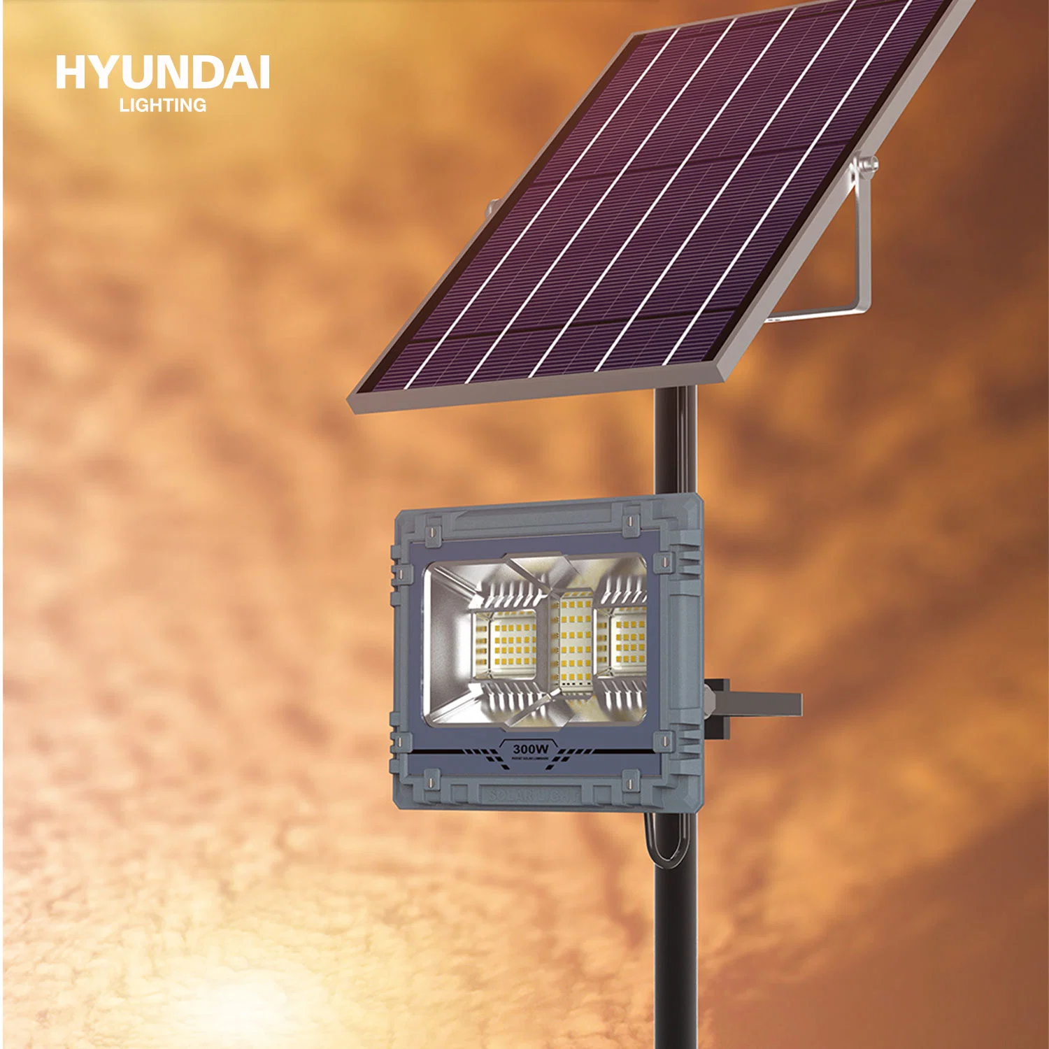 Hyundai al aire libre Mayorista/Proveedor de Energía Solar de cambio de color cobertizo techado de la calle de inundación de Rock de camping linternas de 300W