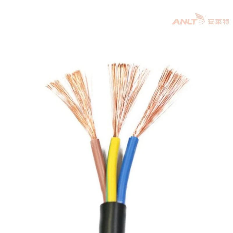 Multi Conductor Flexible Cable 3 Core Black Electrical PVC Wire Power Cable