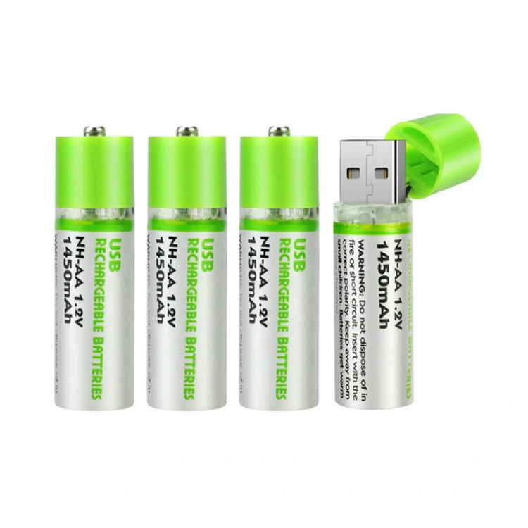 New Design 1.2V Ni-MH USB Rechargeable AA Battery with High Perfermance