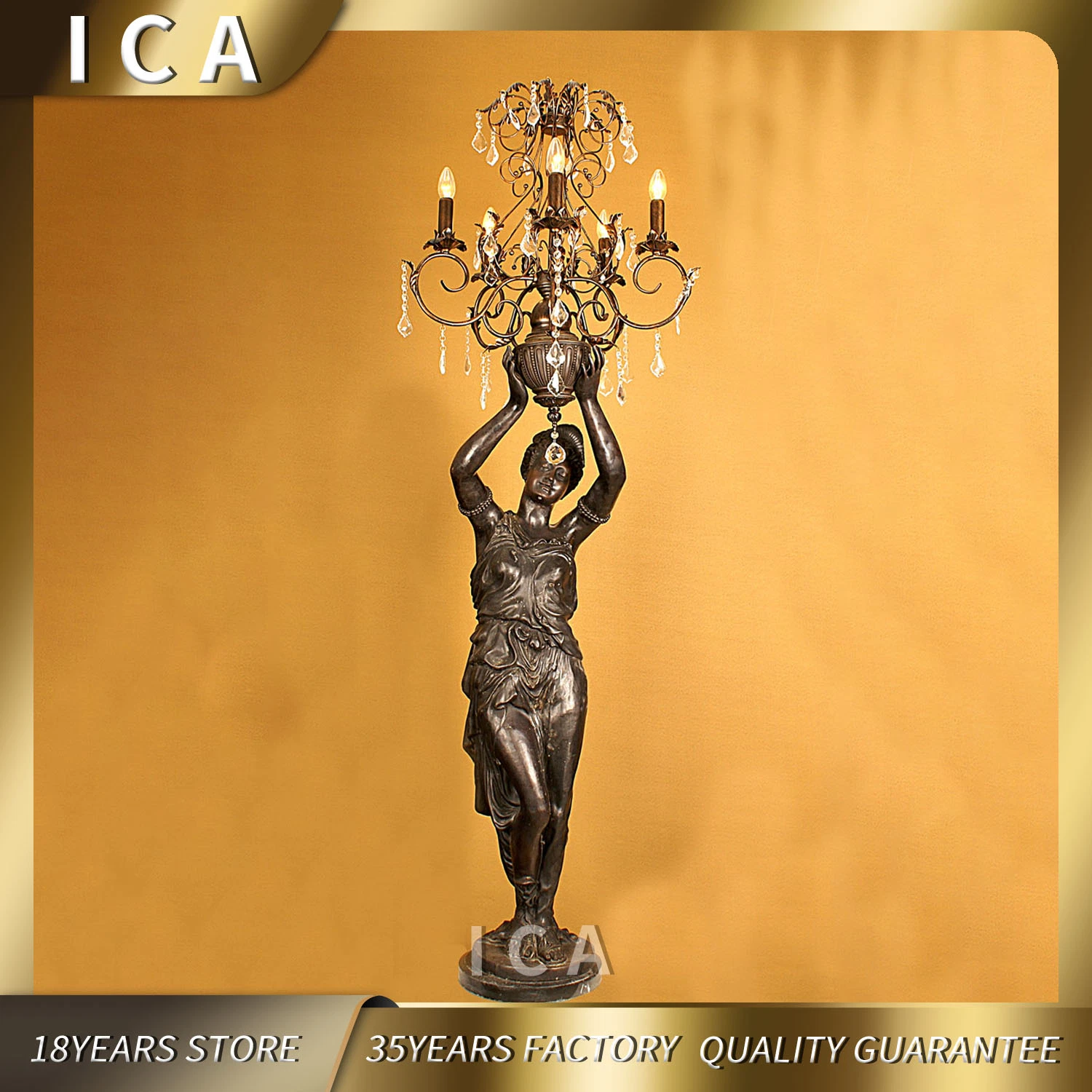 Bronze Mix Gold Color with Lady Statue Floor Lamp