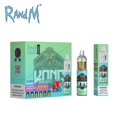 50 sabores regulares Randm Tornado 7000 Puffs lápiz desechable VAPE 50mg LED RGB parpadeante 850mAh recargable desechable mini E-cigarrillo