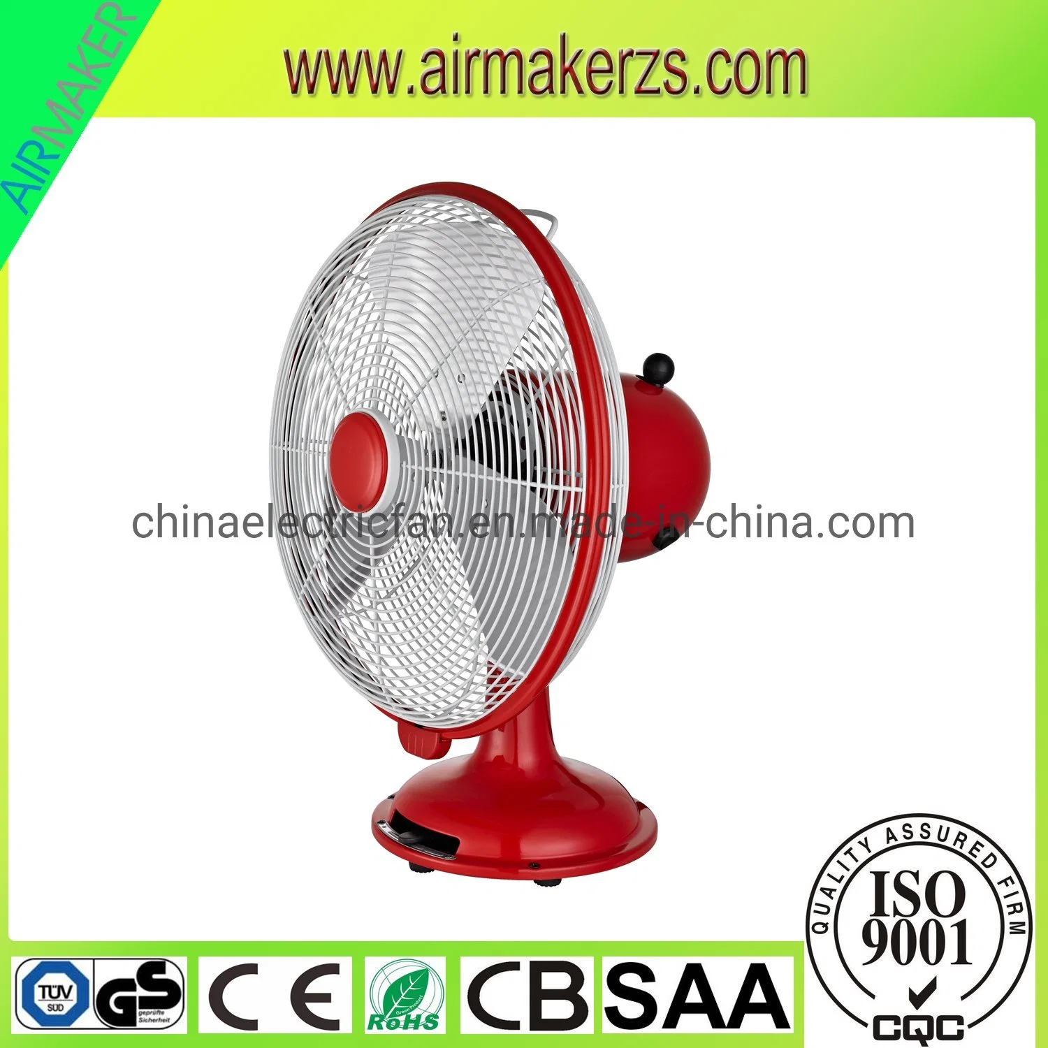 12" hojas metálicas Ventilador de escritorio pequeño / Ventilador eléctrico / Ventilador industrial / Ventilador para Europa con GS/SAA