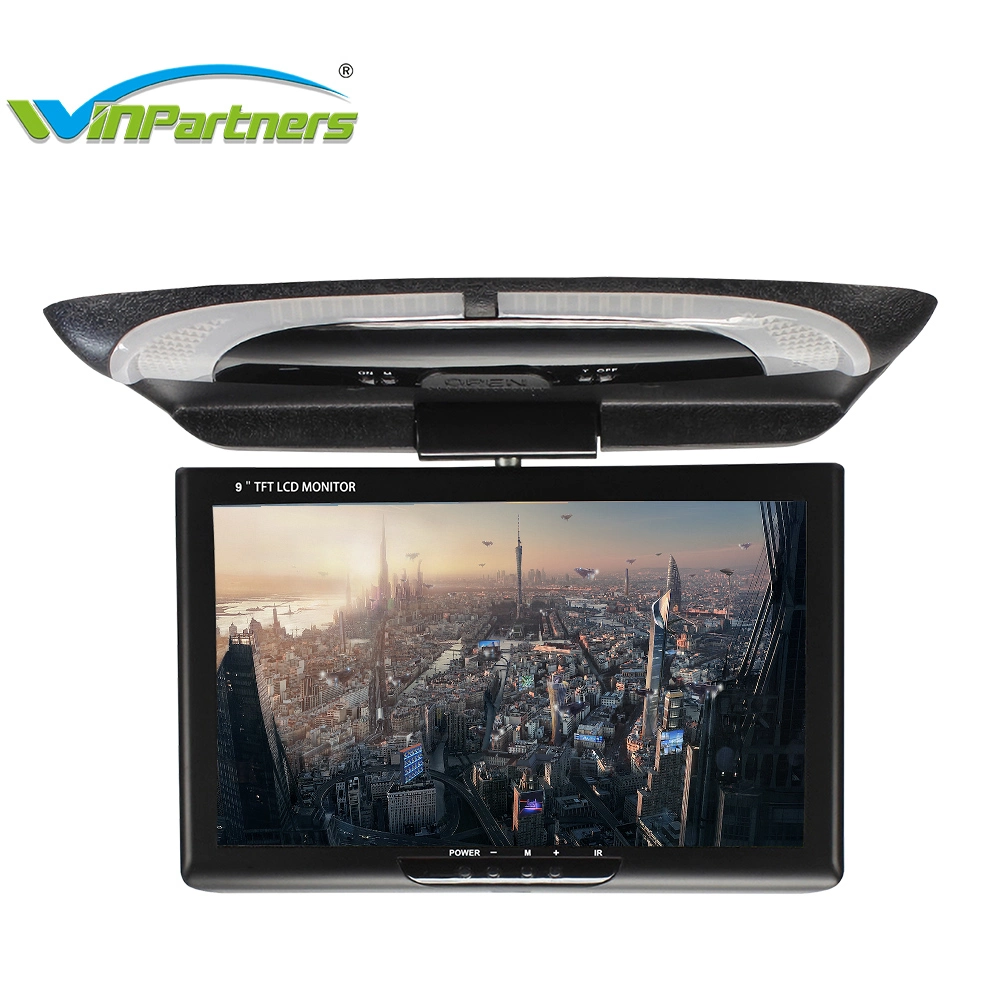 9 Inch Roof Mount Car LCD Color Flip Down Overhead Multimedia Monitor