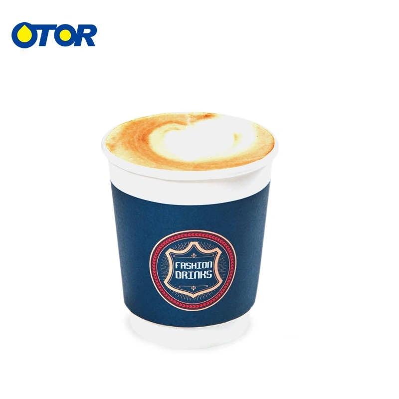 Otor 16oz Einweg-Papierbecher Doppelwand Trinkbecher heiß Tasse Kaffee Tasse Wasser Tasse