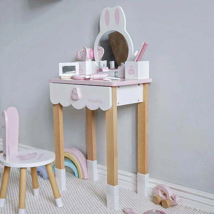 Rabbit Pretend Play Kids Dressing Table Furniture Toys