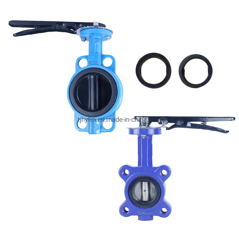 China Supplier Custom 4&prime; &prime; 150lb DN100 Gearbox Ci Body Seal Material Wafer Type Replaceable Seat Butterfly Valve