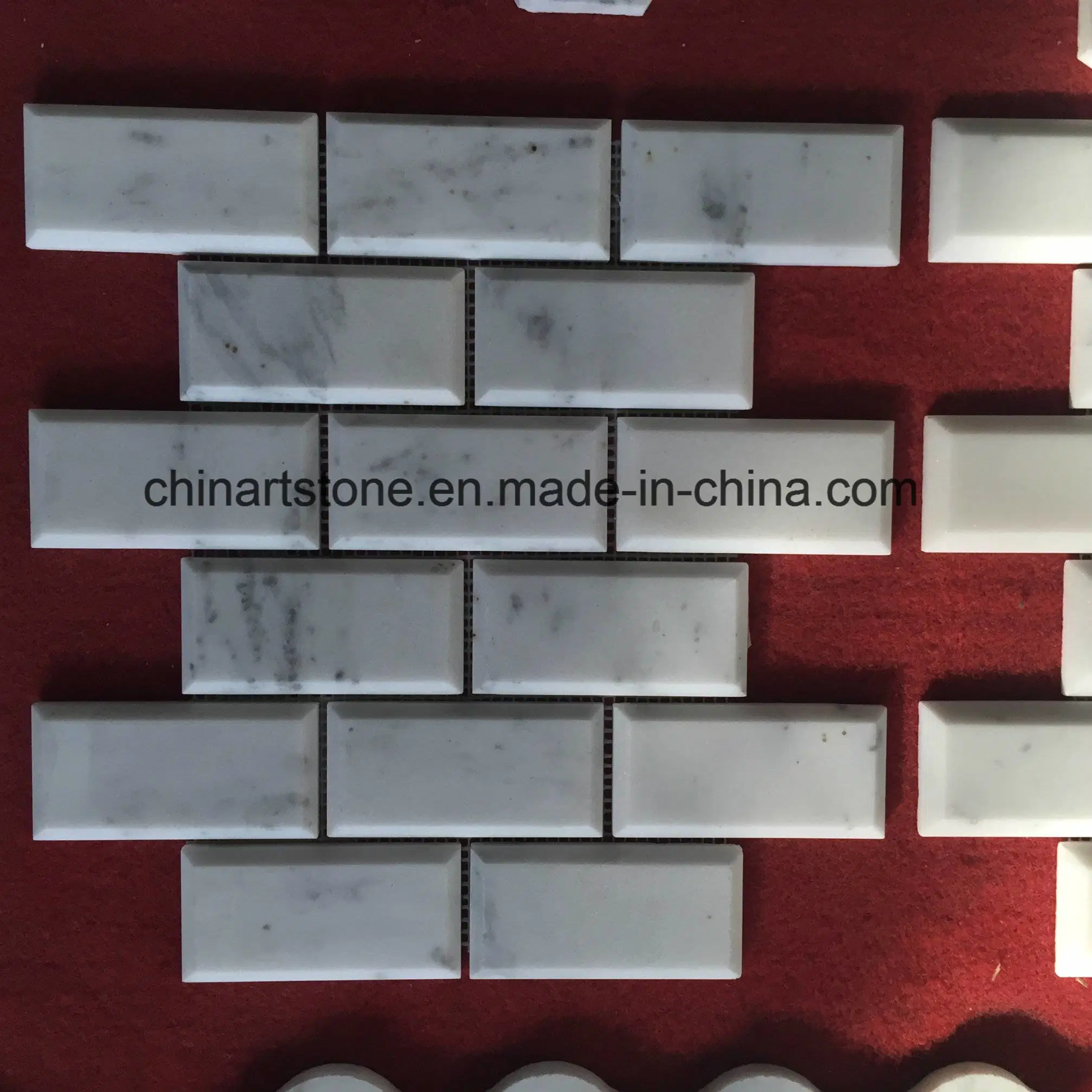 China Bianco Carrara Mosaico de mármol blanco para pared