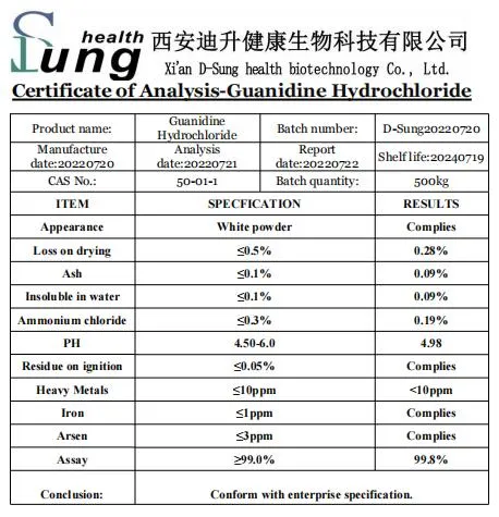 Pureza 99% CAS 50-01-1 material de HCl de Guanidina Hidrocloreto de Guanidina farmacêutica Cloridrato de Guanidina intermédio