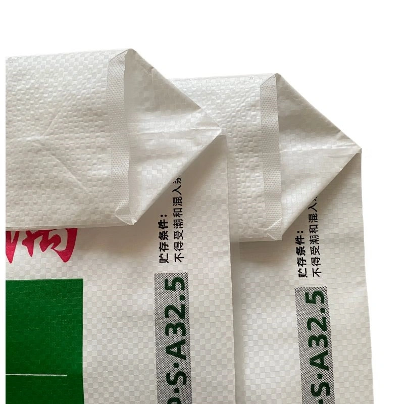 PE Coated PP Woven Printed 25kg 50kg Plastic Packaging Bags with Valve Port