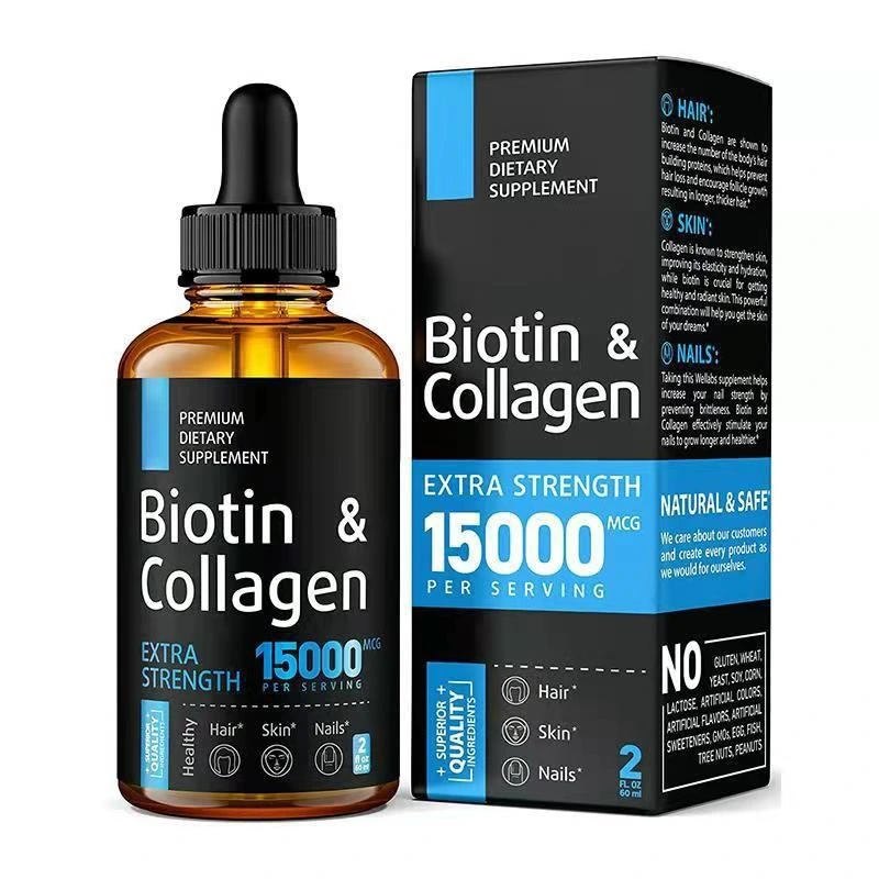 Factory Price Supplement Liquid Biotin Collagen Drops OEM Biotin Collagen