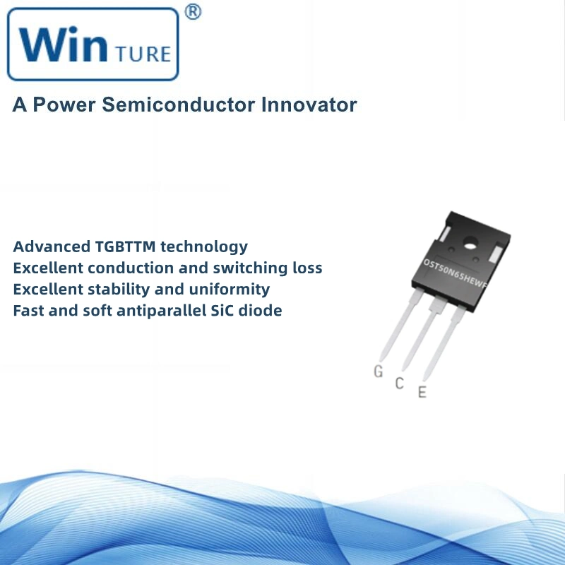 Transistorverbesserung sic Diode TO247 Ost50n65hewf Vces-650V maximale Anschlussstelle Temperature175, IC, Pulse-200A VCE (Sat) -1,6V QG-111nc N-Kanal Power IGBT