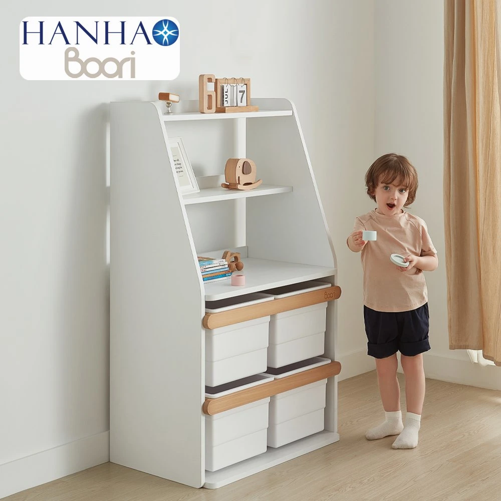Boori Wooden Children Shelf Bookcase & Toy Storage Cabinet with Drawer
