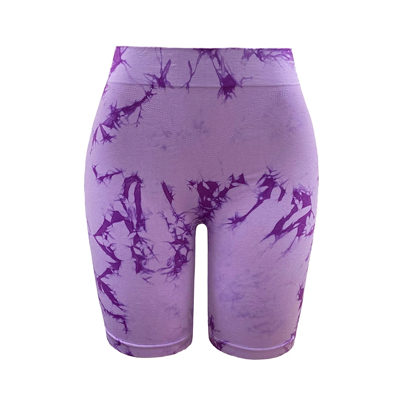 Damas Tie Dye Yoga Shorts Deporte de gran elasticidad Pantalones cortos