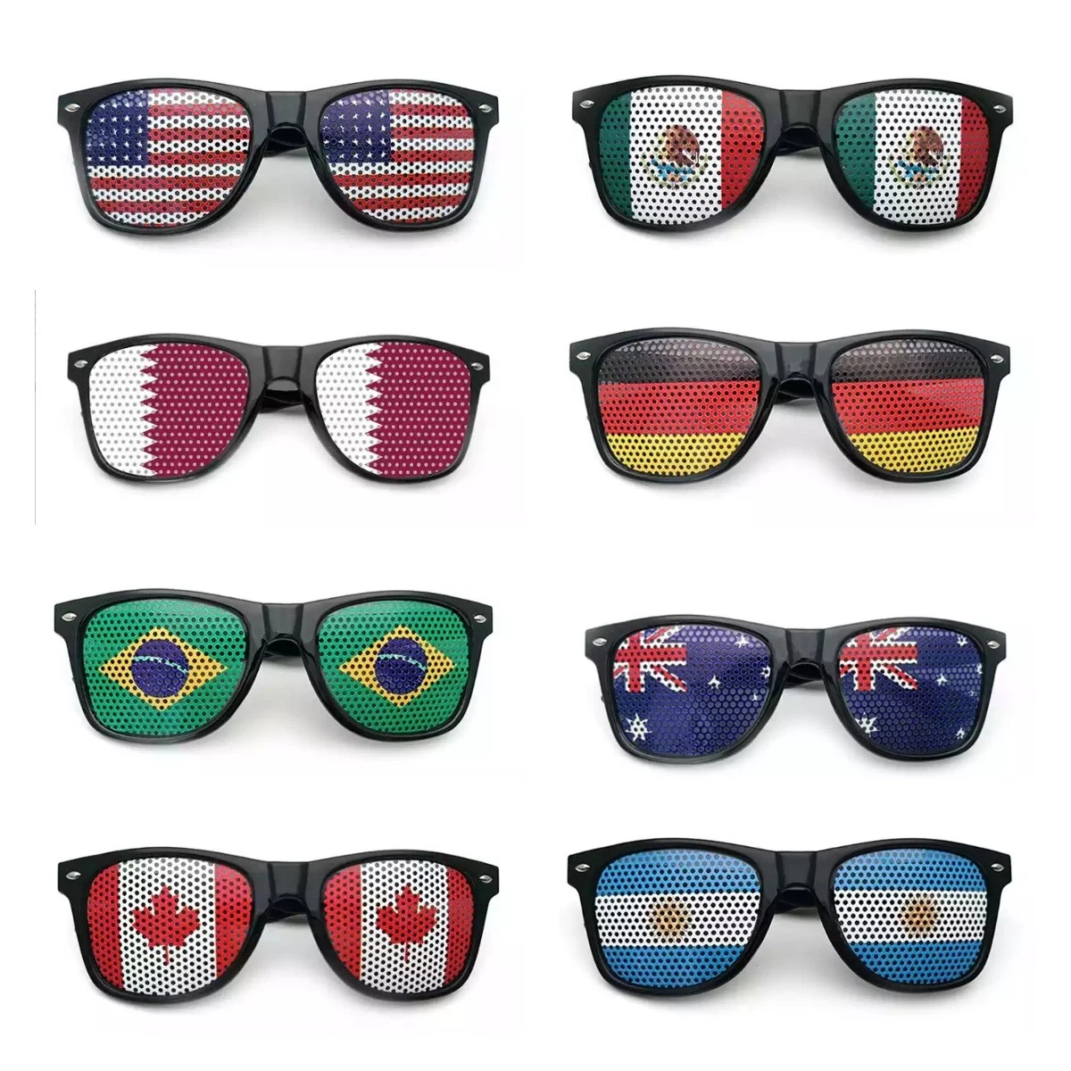 Pinhole Sticker Flag Sunglasses Promotional Sunglasses Custom Logo Cheap Wholesale/Supplier Sunglass Unisex