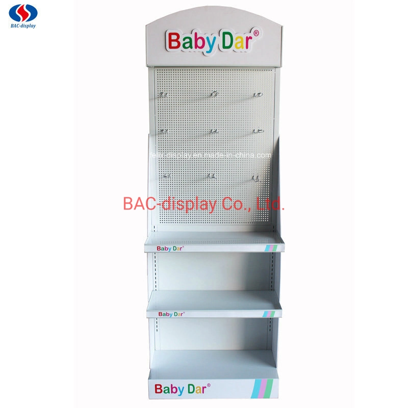 Factory Custom Baby Shop Advertising Floor Standing Nipple Pacifier Product Display Rack with Hooks