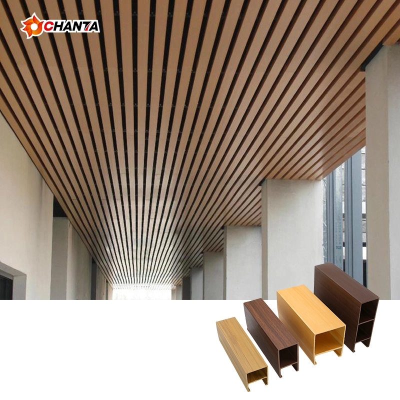 WPC современной деревянной потолочные плитки ПВХ потолочные панели для интерьера