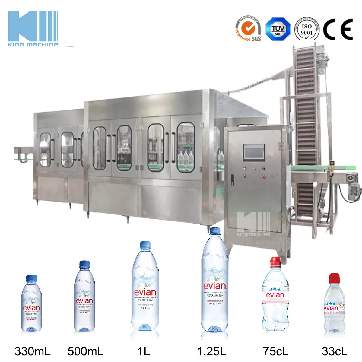 Full Automatic 330ml Mineral Water Bottle Washing/Filling/Capping System/Facility/Device