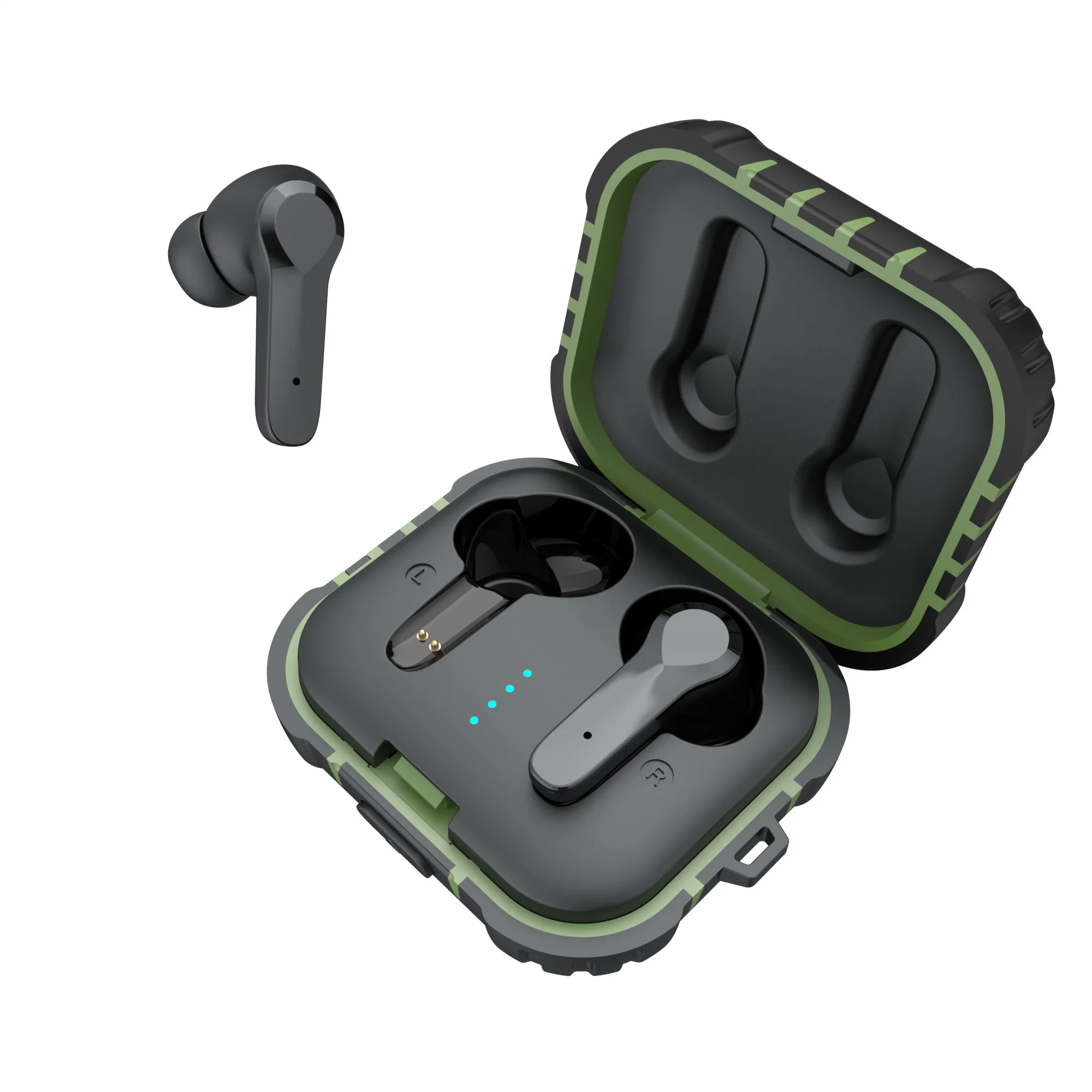 Fones de ouvido sem fio Bluetooth 5.0 Tws HiFi Sound com graves Controle de toque Chamadas mãos-livres Fone de ouvido para esportes Estojo de fone de ouvido