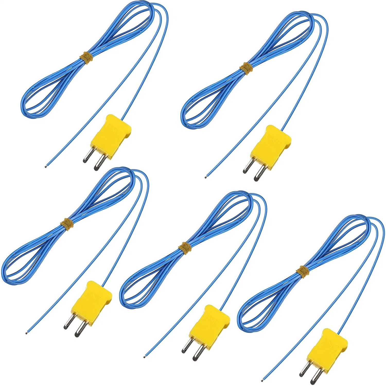 High Accuracy Type K Thermocouple Mini Connector with Blue PFA Temperature Compensation Wiring