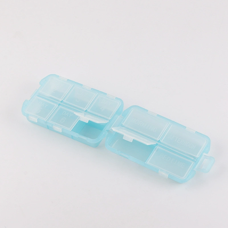 Detachable Double Weekly Plastic Rainbow Pill Box Large Travel Automatic Pill Case 7 Day Medication Pill Organiser Box