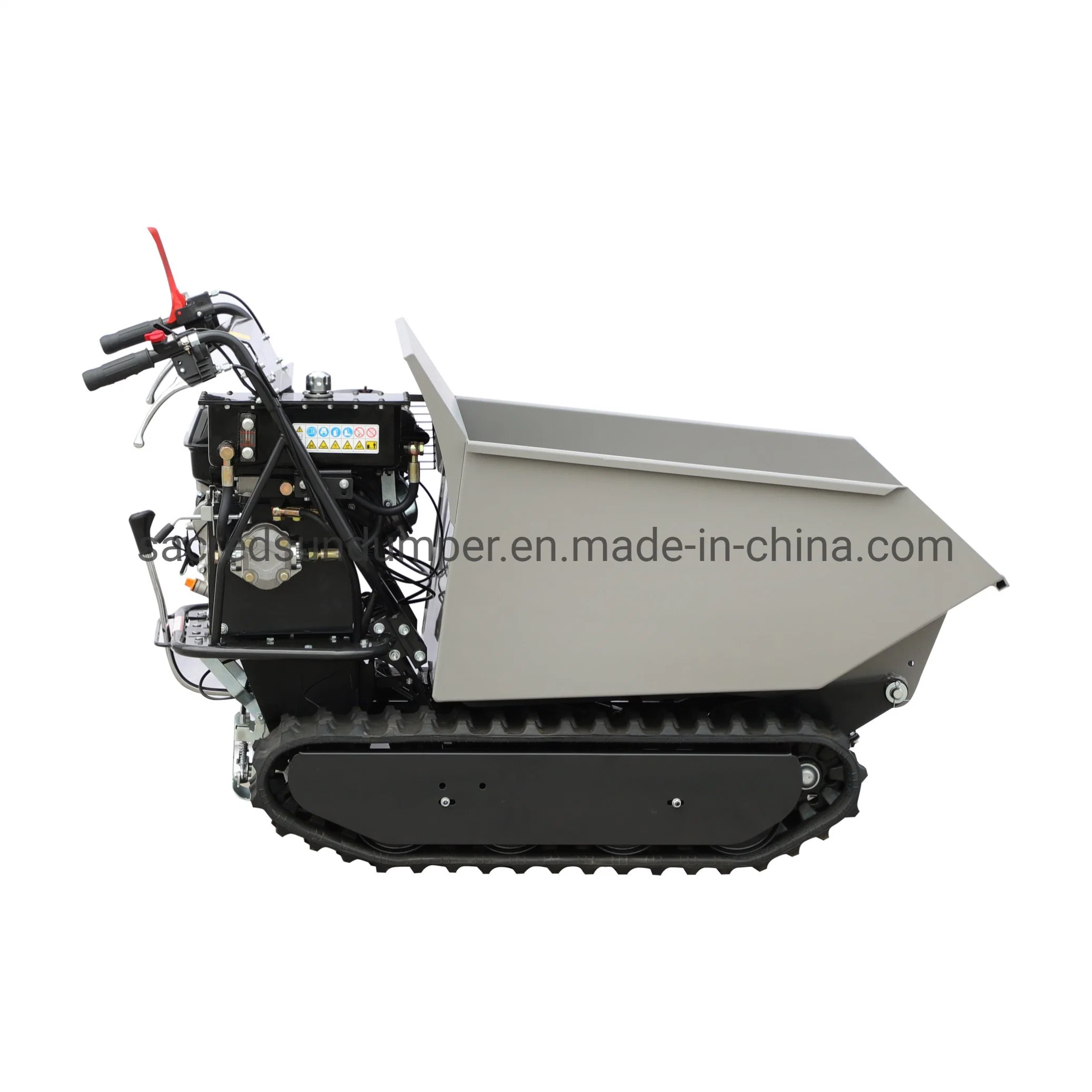 9HP 270cc Gas Motor Powered Mini Dumper Small Transporter Rubber Track Wheelbarrow Dumper Made in China Machinery