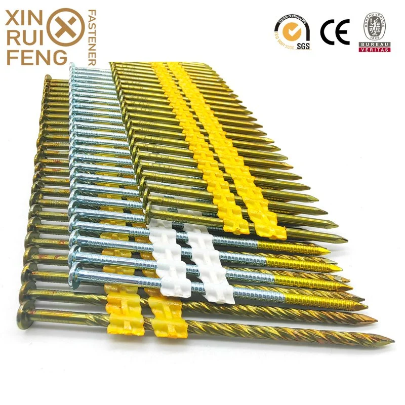 Xinruifeng Fastener Factory Supply HDG Mg Painted 21 Degree Framing Collated Plastic Strip Nails