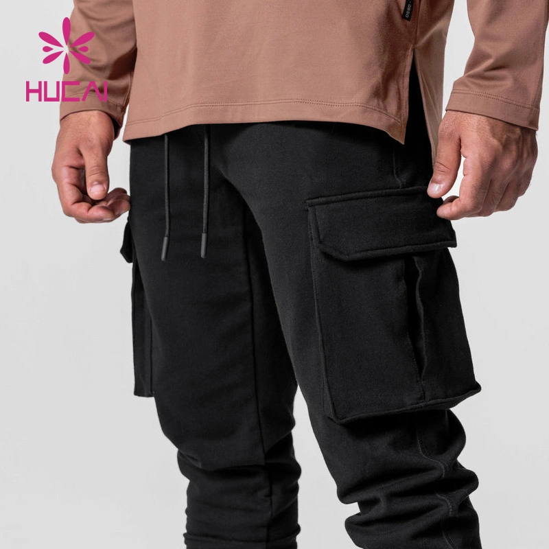 Etiqueta privada OEM Factory Suit Side Zipper Pocket pantalones de chándal personalizados Pantalones de jogging para hombre