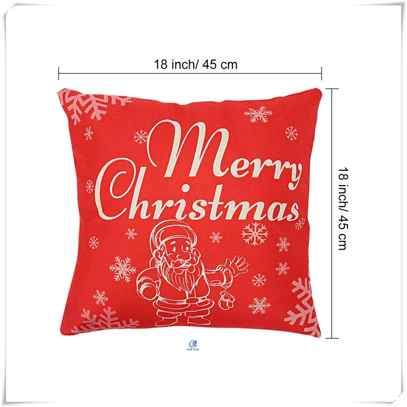 Christmas Red Theme Christmas Square Decorative Pillow Cushion 18"X18"