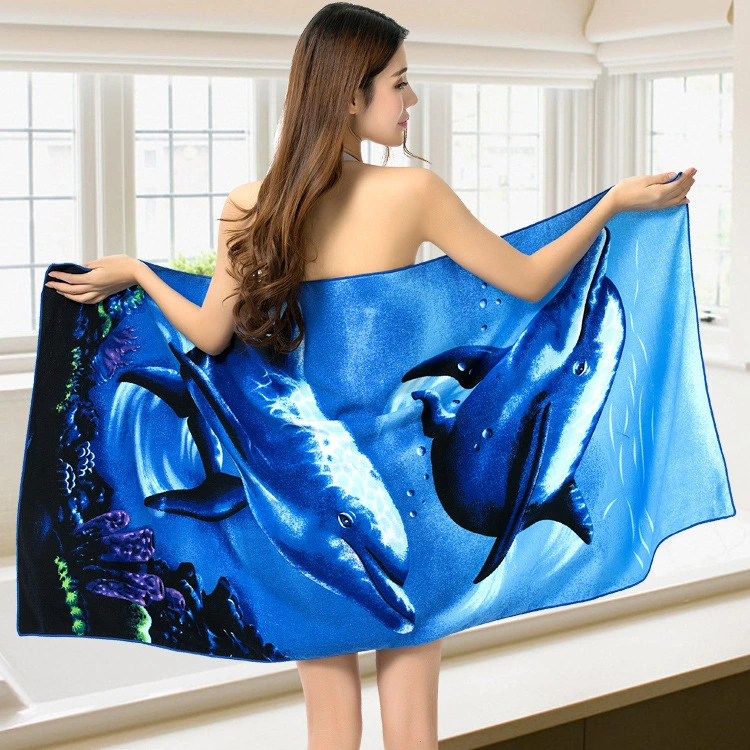 Stock Promotion Fashion 100% Polyester Microfiber Cleaning Printing Gift Baby Terry Bath Towels Blankets and Beach Towel Blankets for Beach Towel Holiday
