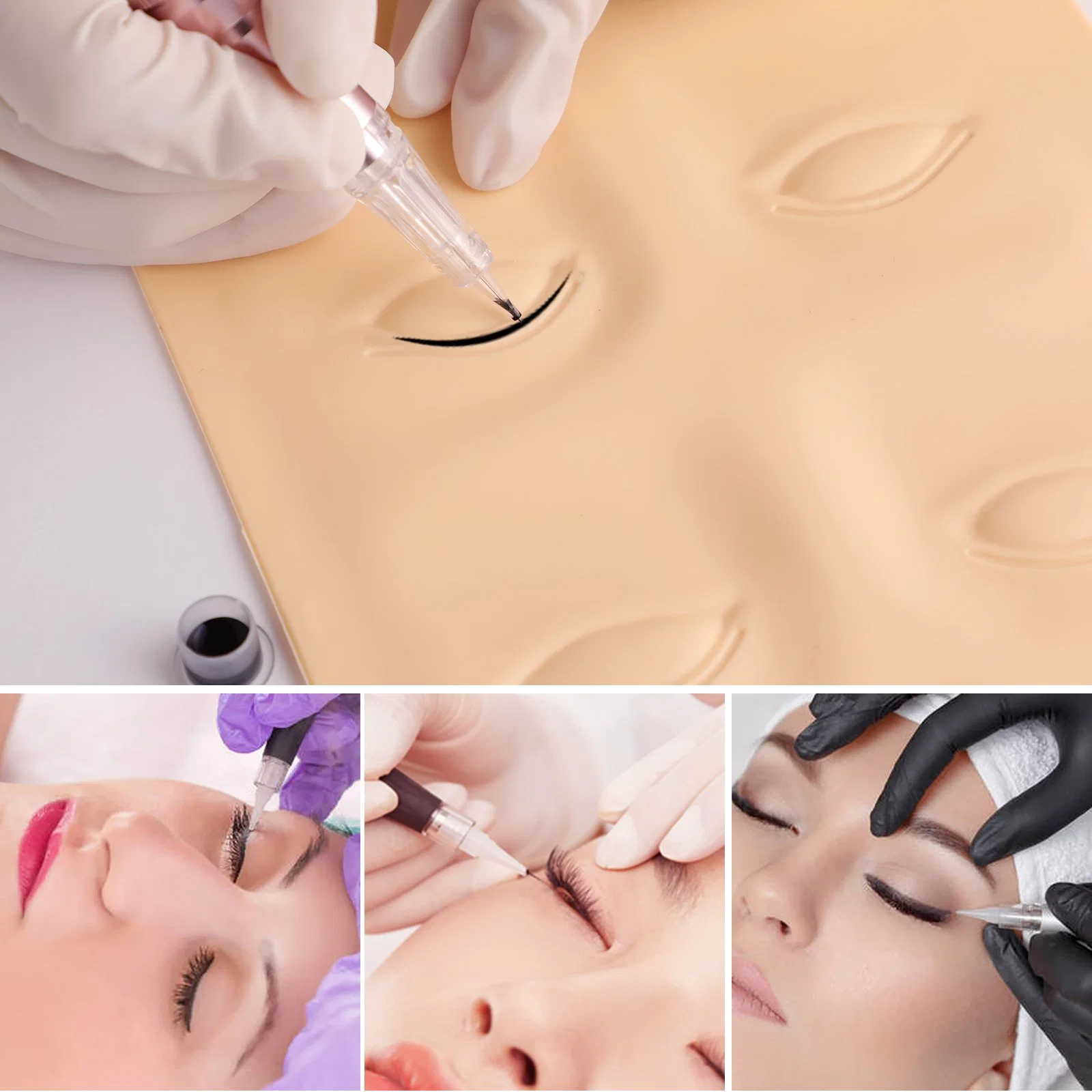 Popular Tattoo Practice Pad Microblading Silicone 3D Face Skin Tattoo Practice Skins