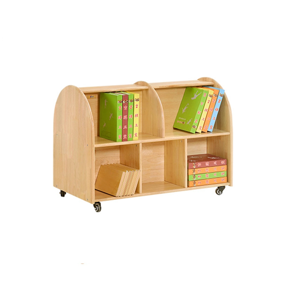 Muebles de jardín de infantes, estanterías de almacenamiento de madera para la biblioteca escolar, muebles de madera para guardería, estanterías de almacenamiento para niños, estantería de libros para niños