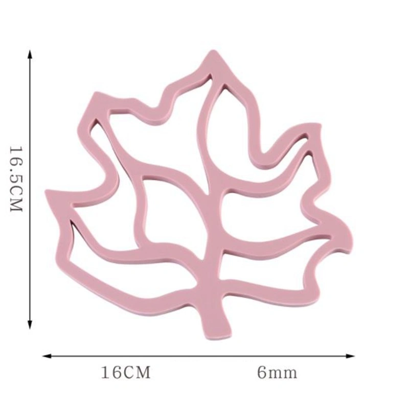 Maple Leaf de aislamiento de silicona elástico estilo nórdico, engrosamiento de cazoleta de silicona de cocina la almohadilla de drenaje de la bandeja de silicona, Mat Tabla