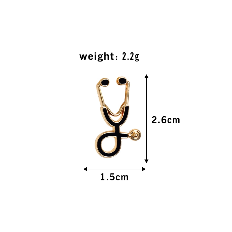 Clothing Decoration Creative Programable Name Metal Handbag Mini Toy Stethoscope Soft Enamel Plated Doctor Medical Funny Alloy Badge for Sale