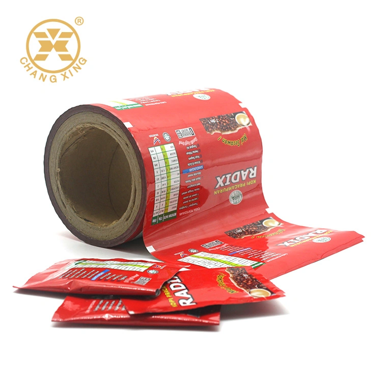 China Hot Custom Size Color Printed Food Packing Film Bag Roll, Plastic Film for Coffee Chocolate Chips Drinking