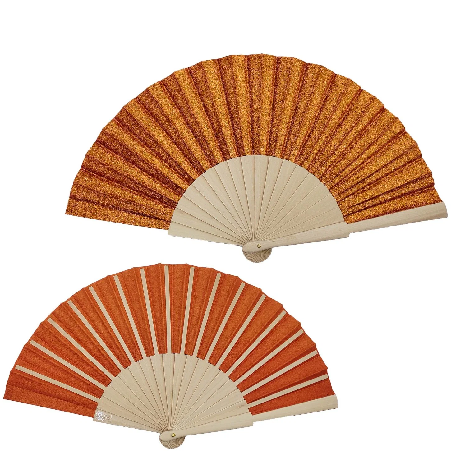 Customize Shiny Fabric Hand Fans of Various Colors Wood Ribs and Bling Bling Folding Hand Fan