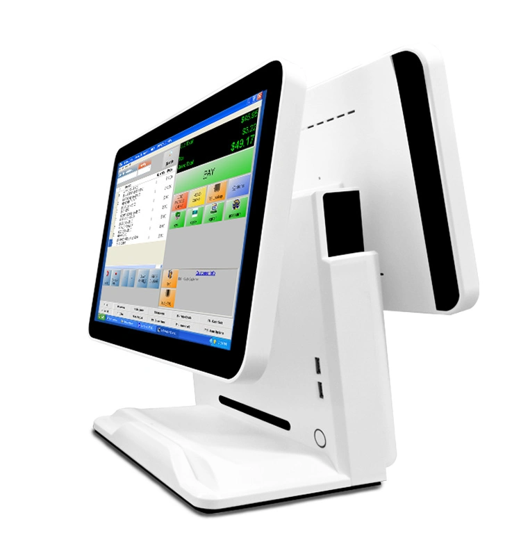 Gc-066 POS All in One Cash Register 15 Inch POS System Doual Screen Capacitive Touch Point of Sale