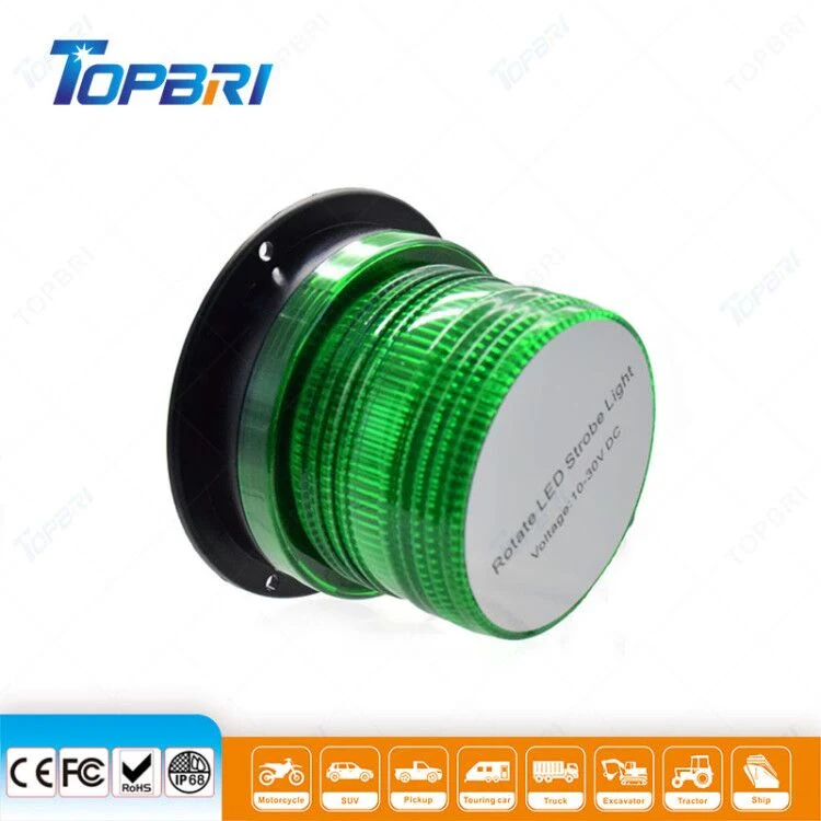 Green Strobe Warning Beacon 12V LED Rotated Flash Light for Trailer