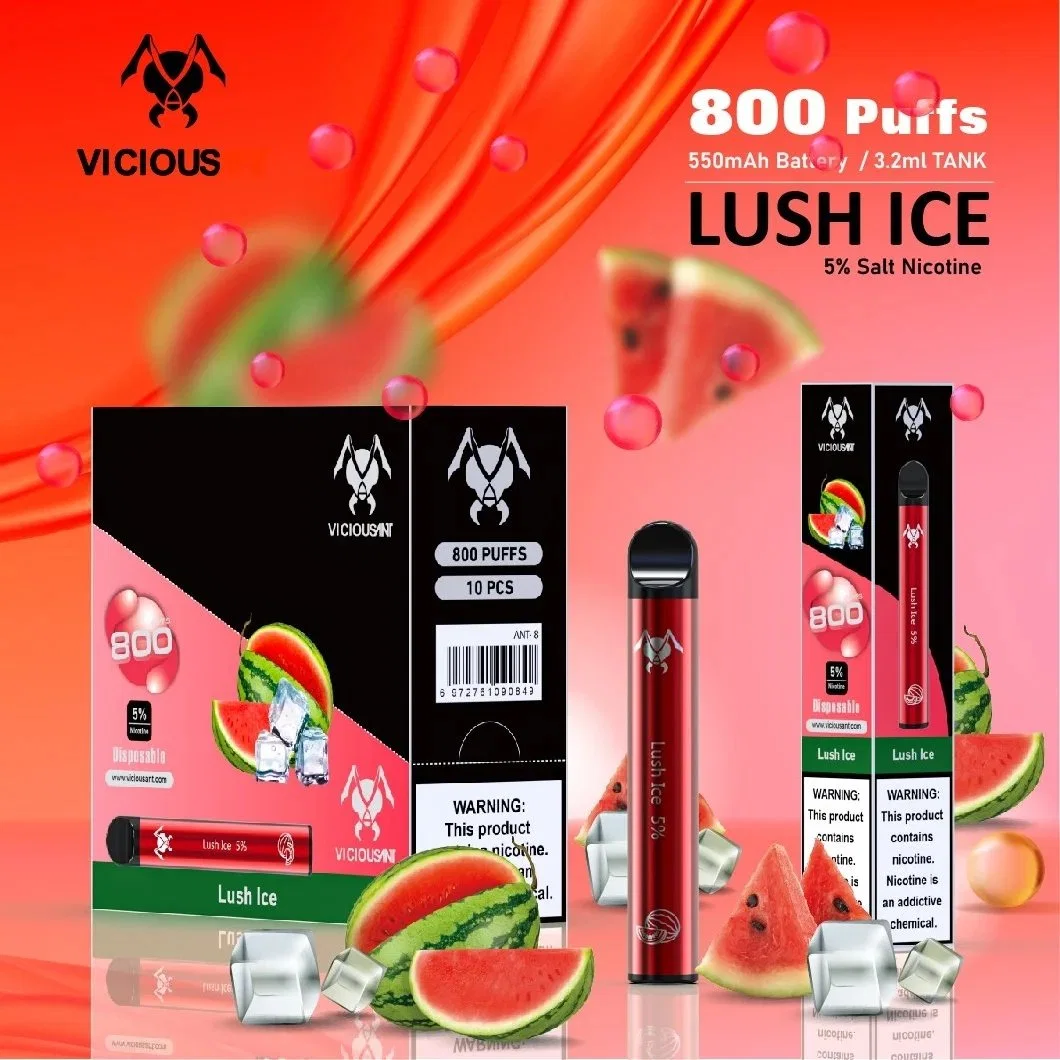 Shenzhen E Zigarette Gesundheit Einweg Rauch Viciousant 800 PuffVaporizer Mini Vape Pen Elektrische Zigarette