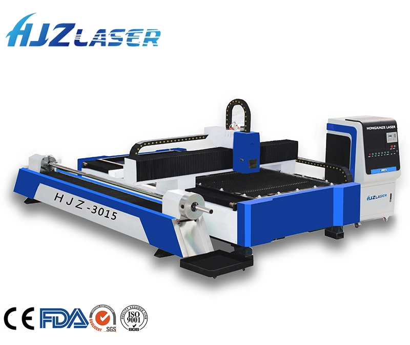 Corte a laser de folha de precisão de alta velocidade com metal e fibra de tubo Máquina para tubos redondos e quadrados de 2000 W.