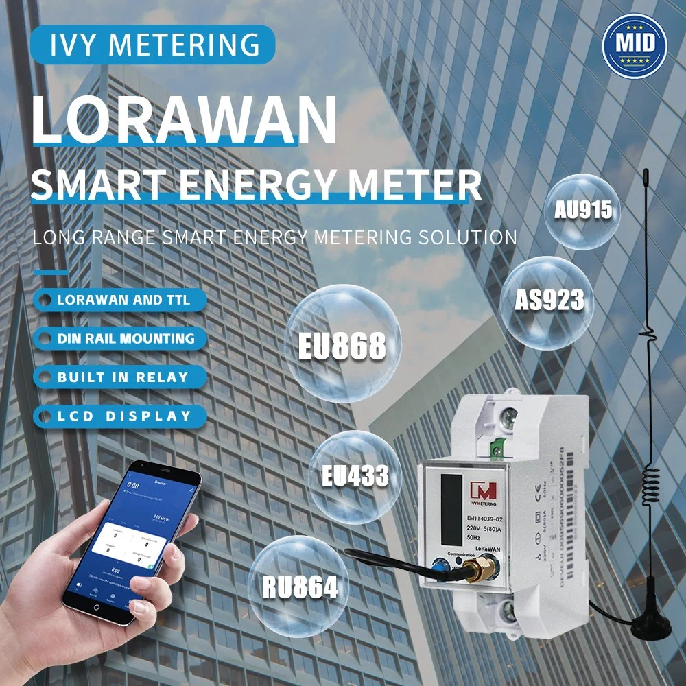 Single Phase Remote Control Wireless Lorawan Prepaid Smart Energy Meter